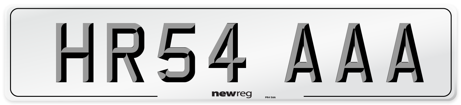 HR54 AAA Number Plate from New Reg
